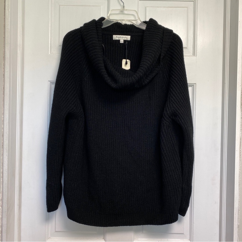 Funkitribe Women's Sweater Cowl Neck L/XL BLACK